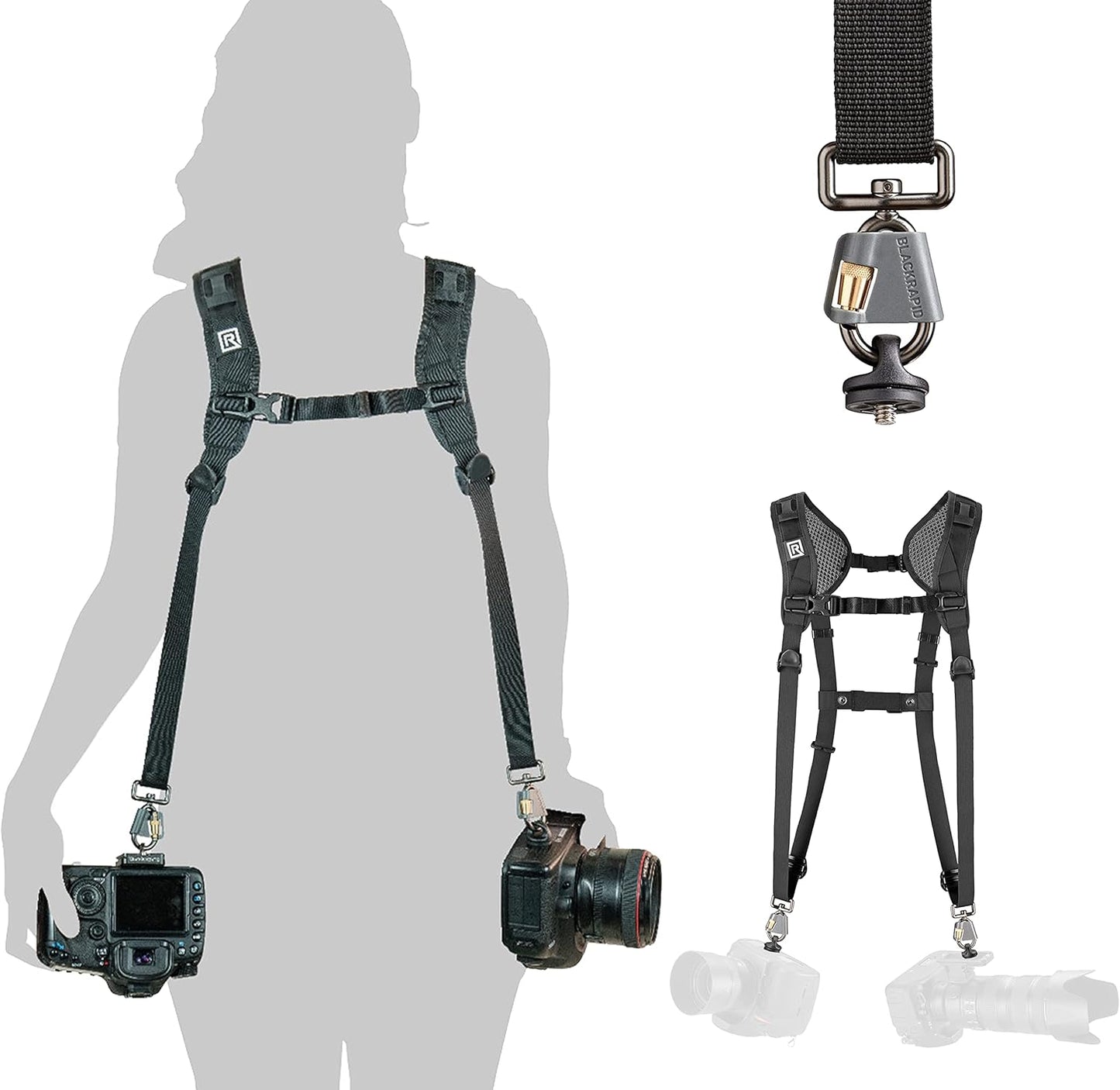 Double Breathe Camera Harness, Trusted Design for One or Two SLR, DSLR, Mirrorless Cameras