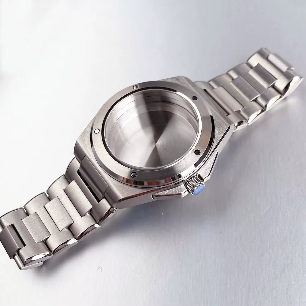 40Mm for Ingenieur IWC Style Mod Watch Case Sapphire Glass Fit NH35 NH36 Dive Men'S Wristwatch Accessories Parts Steel Bracelet