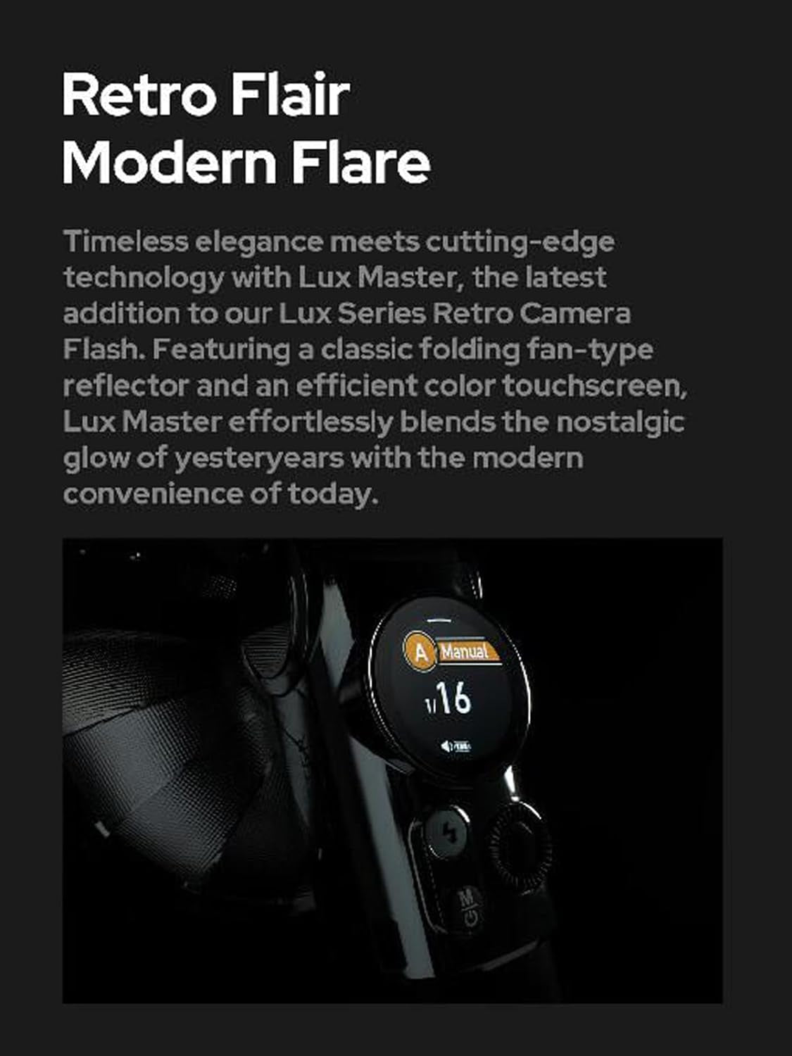 Lux Master Retro TTL HSS Camera Flash,Touch Screen,Wireless Sync, Built in Battery,2.4G Wireless X System Compatible with Sony/Nikon/Canon/Fuji/Leica/Sigma/Panasonic