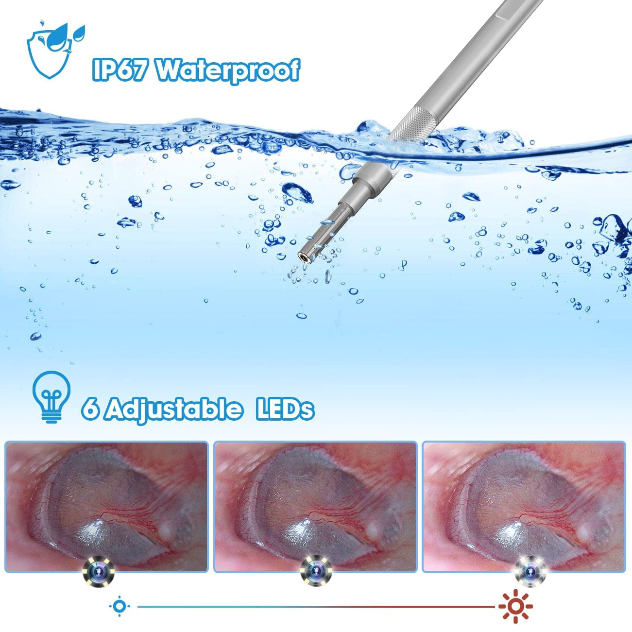 Digital Otoscope with 7 Inch IPS Screen,  Ear Wax Removal Tool Camera, 3.9Mm HD Ear Scope Otoscope with Light, Ear Camera and Wax Remover, Supports Photo Snap and Video Recording, 32GB Card