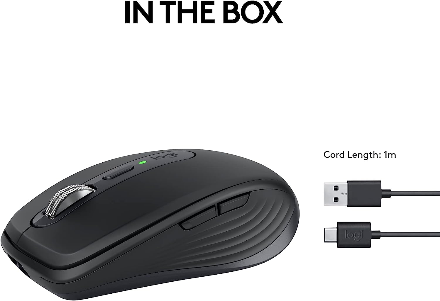 MX Anywhere 3S Compact Wireless Mouse, Fast Scrolling, 8K DPI Any-Surface Tracking, Quiet Clicks, Programmable Buttons, USB C, Bluetooth, Windows PC, Linux, Chrome, Mac - Graphite