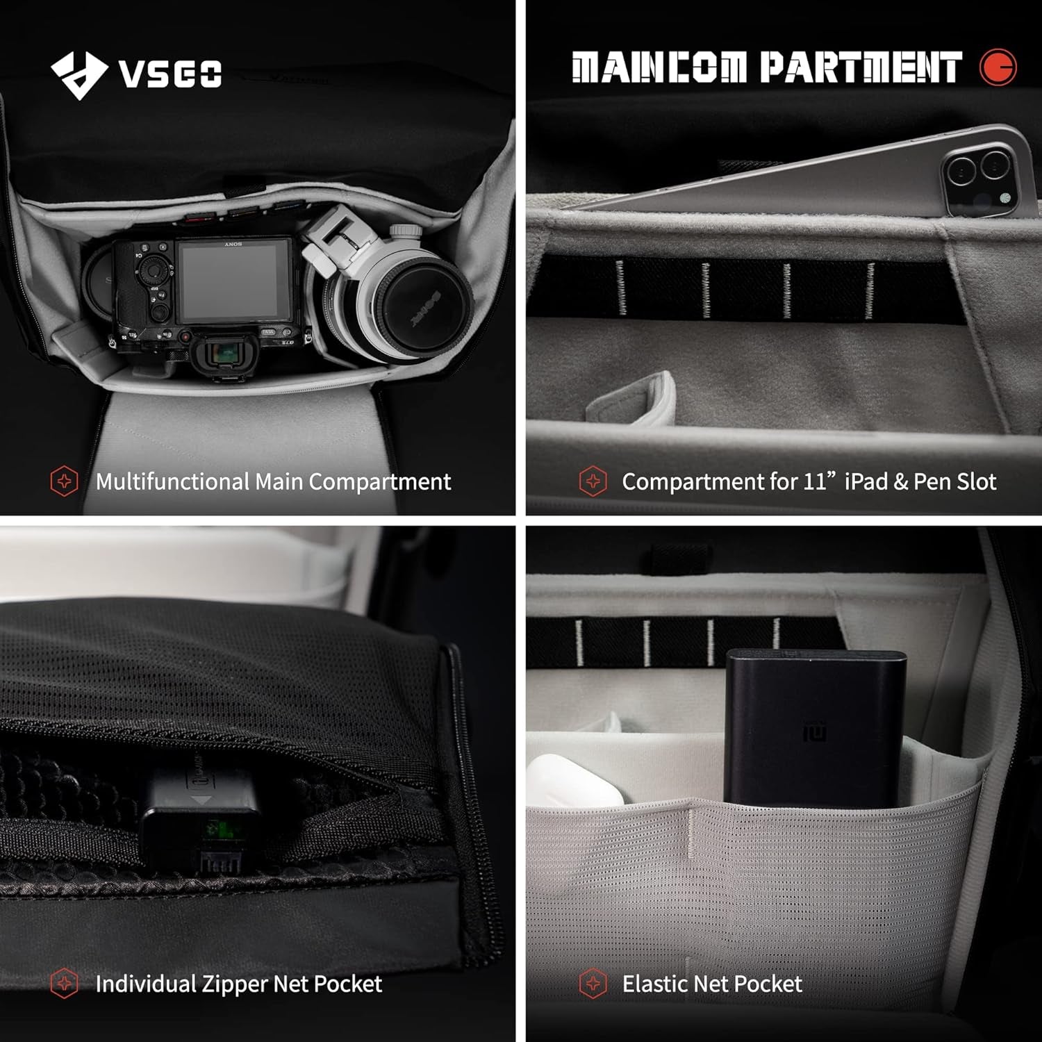 6L Waterproof Camera Sling Bag, Single-Shoulder Messenger Bag for DSLR/SLR Cameras, Drone Photography, and Daily Commute