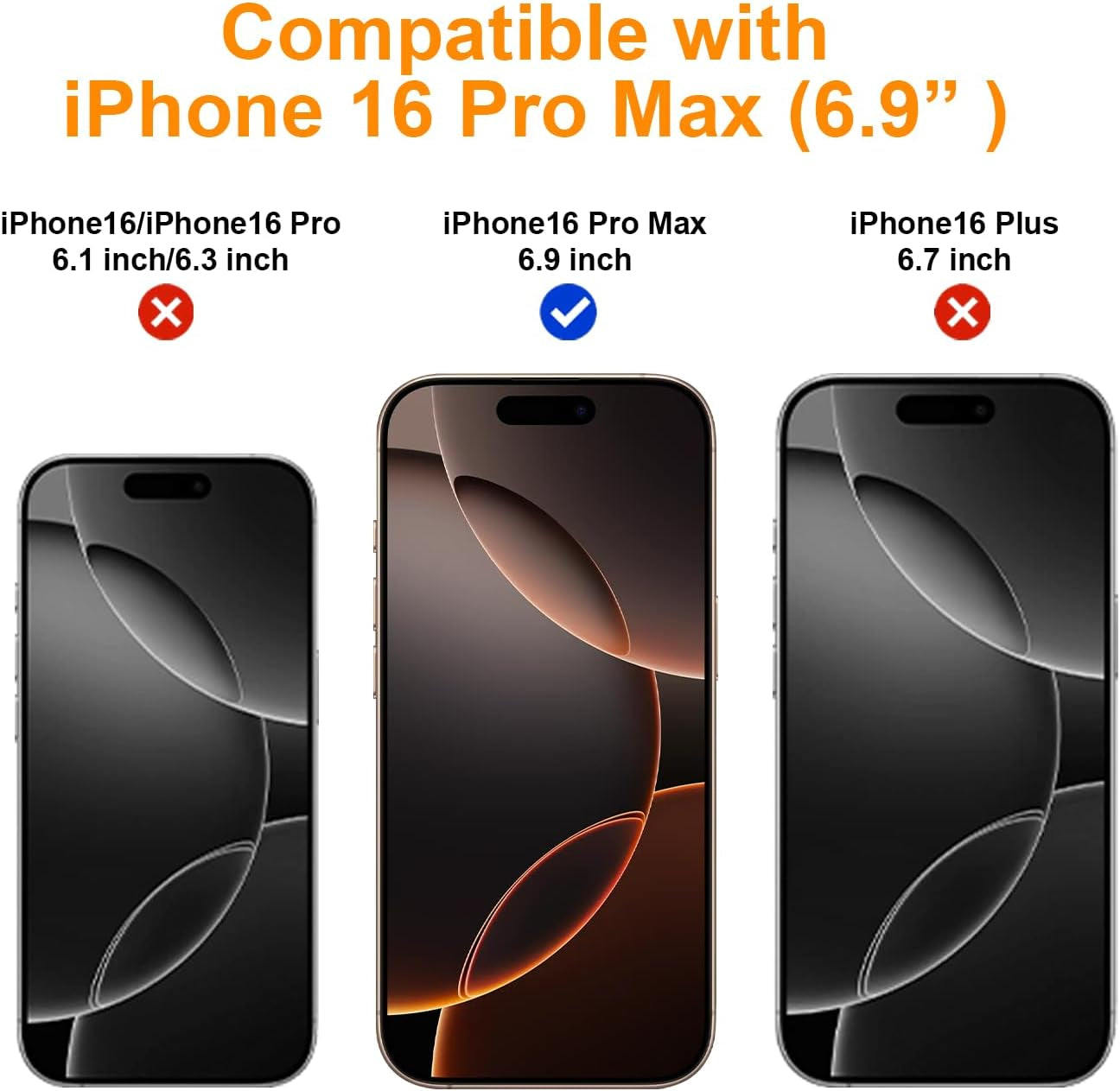 Full Edge Coverage Tempered Glass Screen Protector for Iphone 16 Pro Max 6.9 Inch, 2 Pack Edge Reinforcement, Self-Aligning Installation, Case Friendly HD Screen Protectors