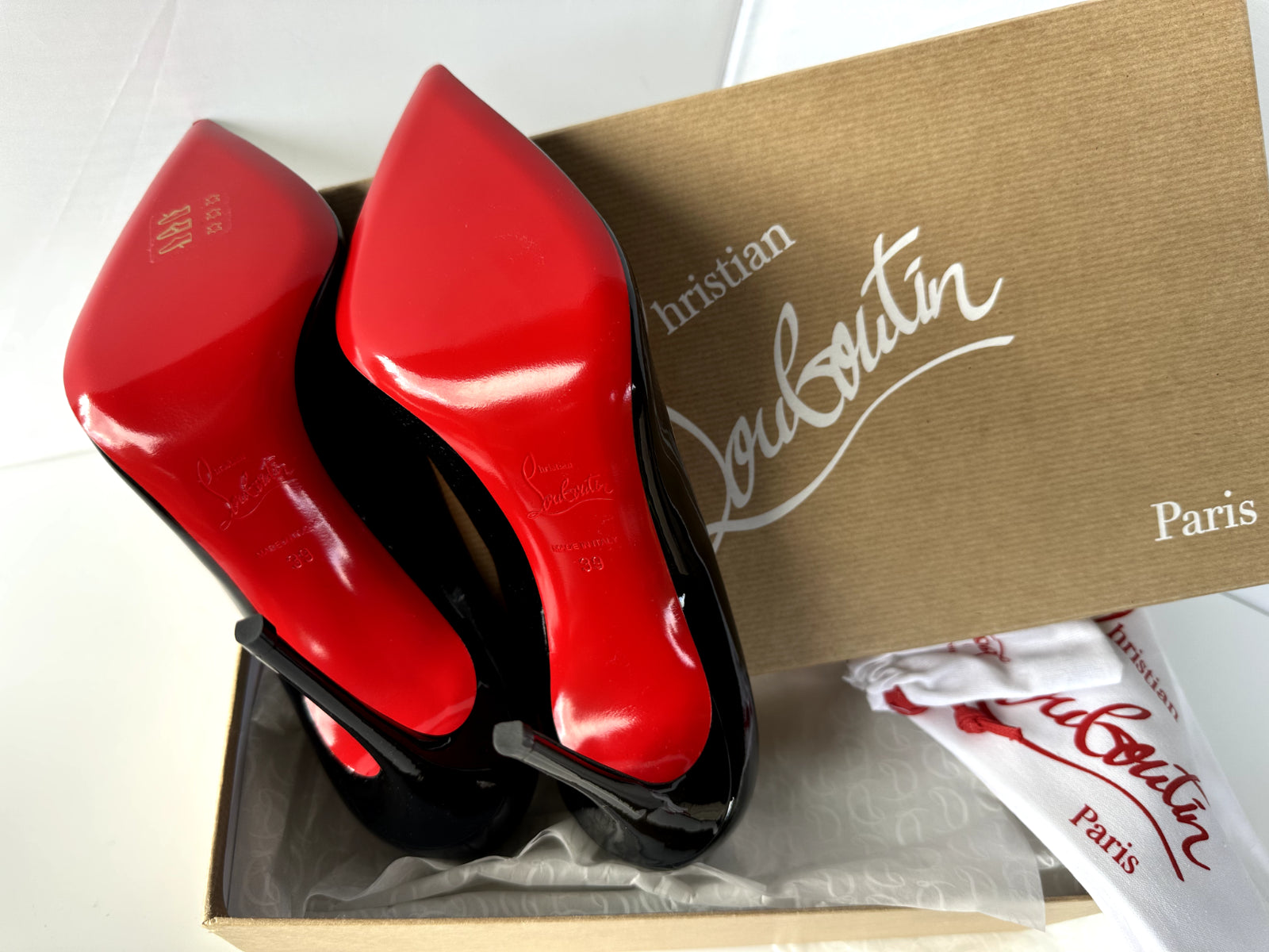 New Christian Louboutin Shoes so Kate 120MM Pumps Size 39 Black Patent Leather