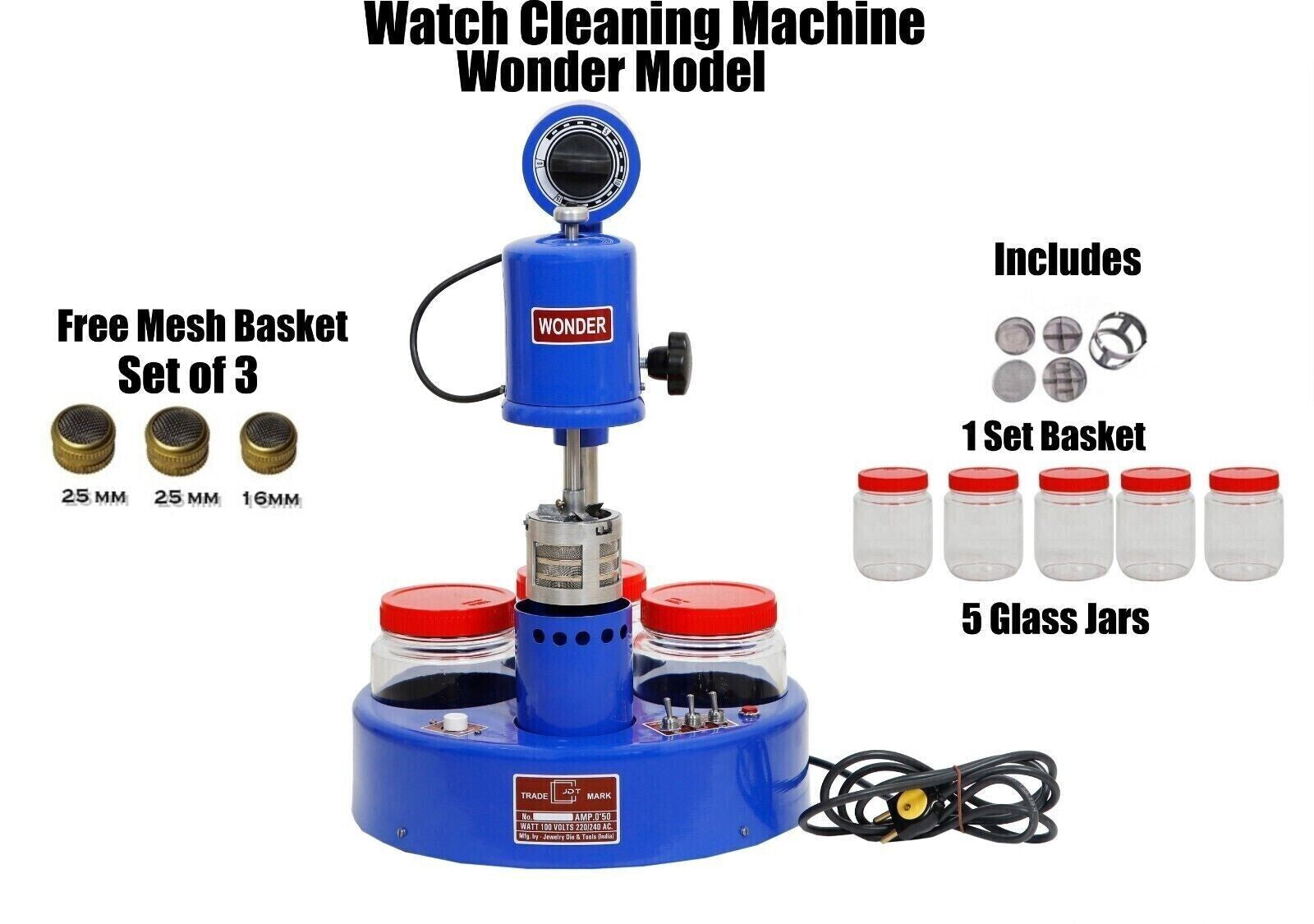 JDT Watch Cleaning Machine Wonder 110 Watt/Volts|Fre