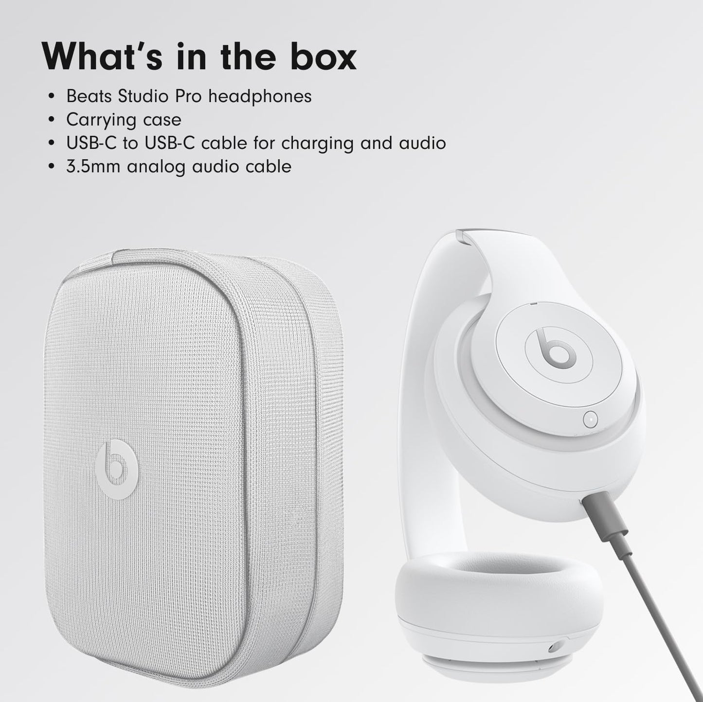 Studio Pro - Wireless Bluetooth Noise Cancelling Headphones - Personalized Spatial Audio, USB-C Lossless Audio, Apple & Android Compatibility, up to 40 Hours Battery Life - Matte White