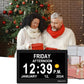 【Newest Dementia Clock Large Digital Clock for Seniors, Calendar Clock Large Display with Custom Alarms,Wall Clock with Day & Date, Alarm Clock,Desk Clock (10 Inch Black)