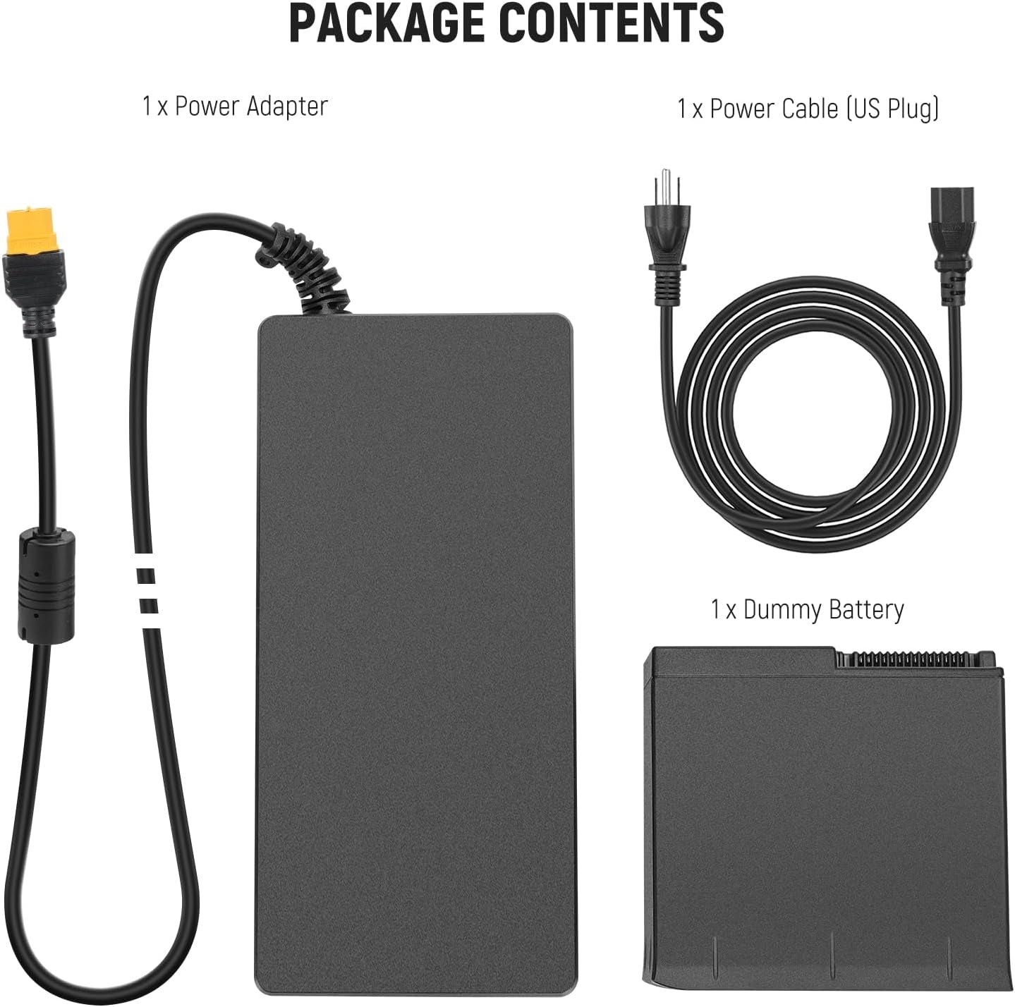 Dummy Battery Kit for Outdoor Flash Strobe Speedlight with AC Power Adapter & Cable, 25V 10.4A Replacement, Intelligent Safety Protection, 16.4Ft Length, NT-Q4