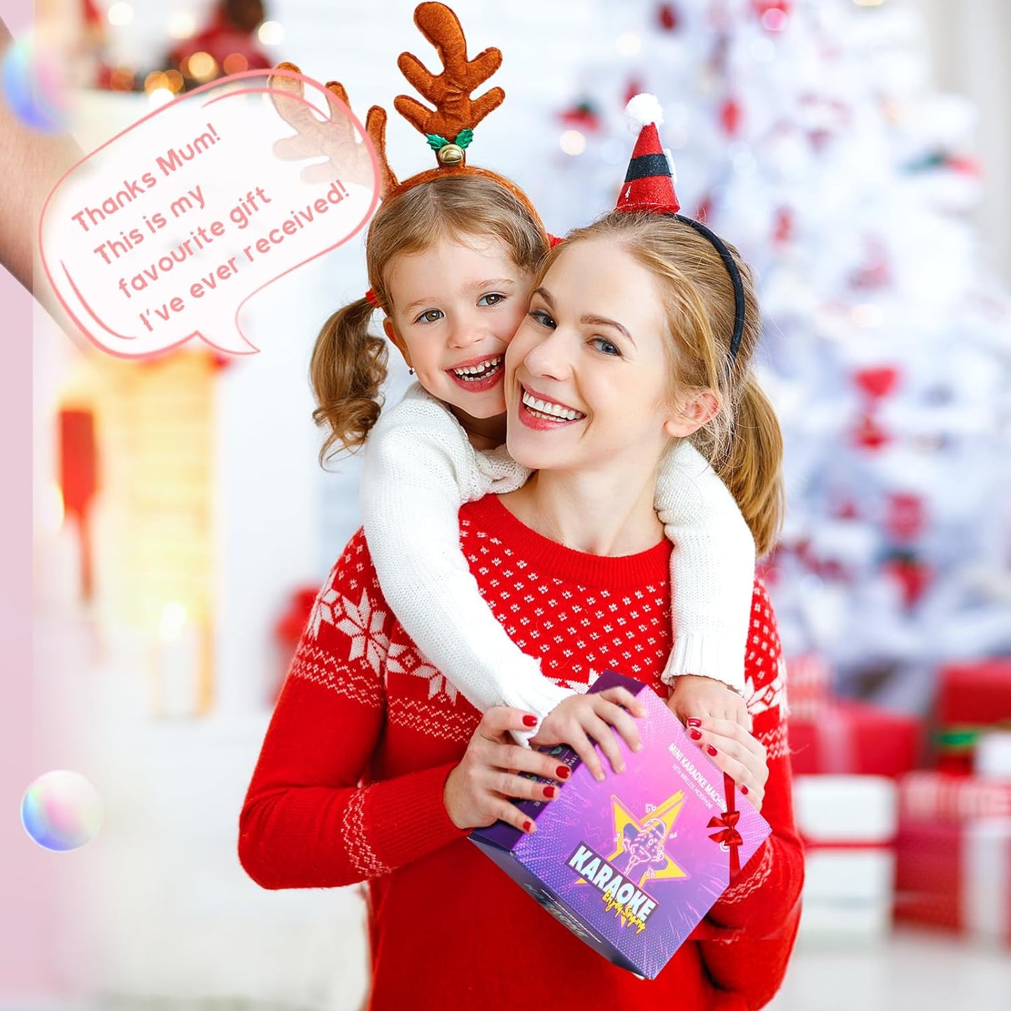 Mini Kids Karaoke Machine, Portable Bluetooth Speaker with Wireless Microphone, Christmas Kids Toys Gifts for Girls 4, 5, 6, 7, 8, 9, 10 +Year Old (Lightpink 1 Mic)