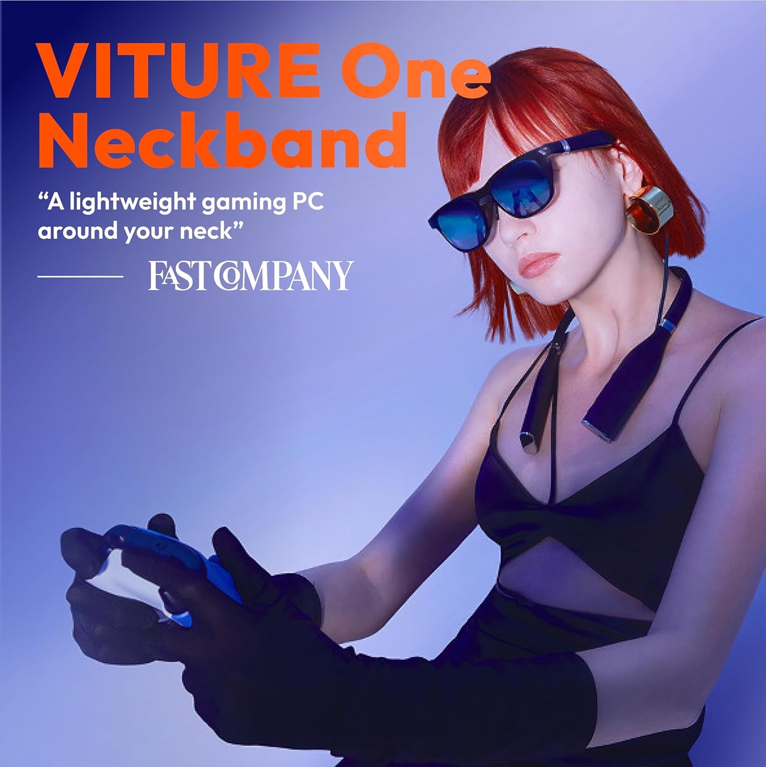 One Neckband, Official Partner of Psplay & Xbxplay, 128GB Storage, Remote Play, Cloud Gaming, App Store, Stream on Game Consoles, Support Miracast, Bluetooth (Jet Black)