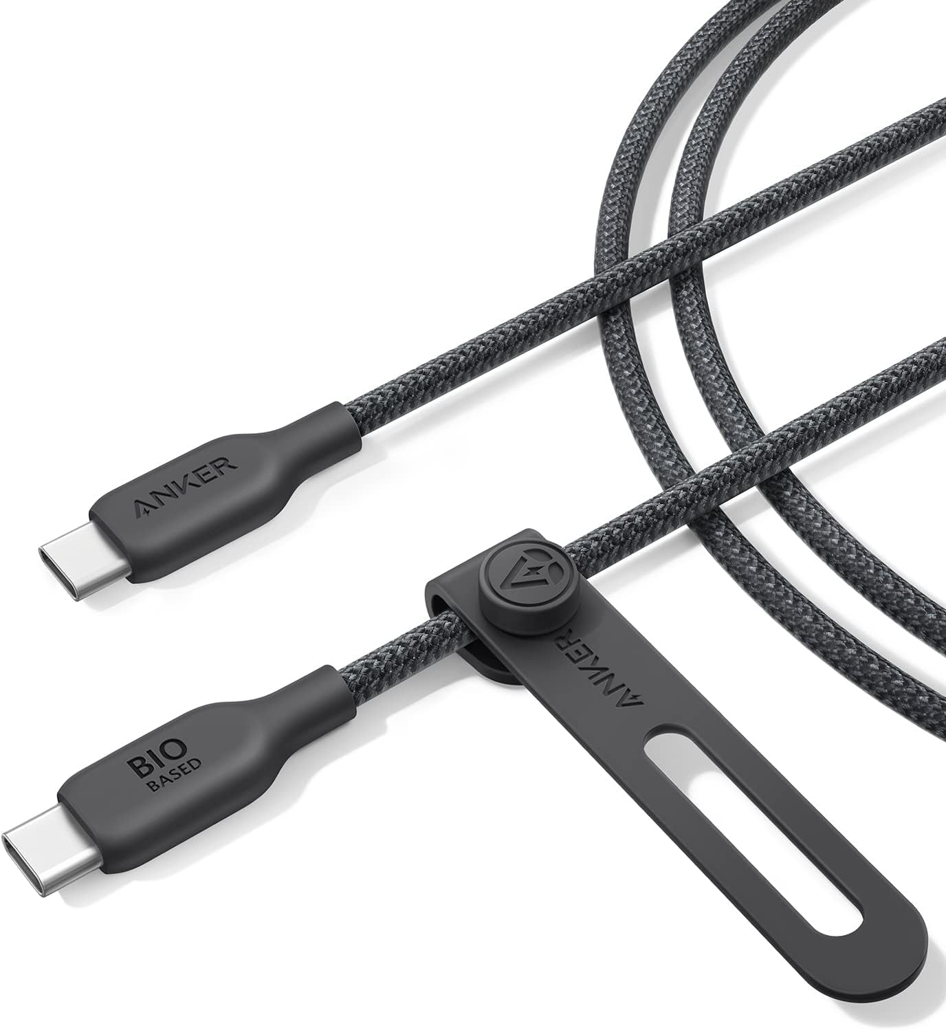 USB C to C Charger Cable (240W, 6Ft), Bio-Braided for Iphone 15/15 Plus/ 15 Pro/ 15 Pro Max, Macbook Pro 2020, Ipad Pro 2020, Ipad Air 4, Samsung Galaxy S23 (Phantom Black)