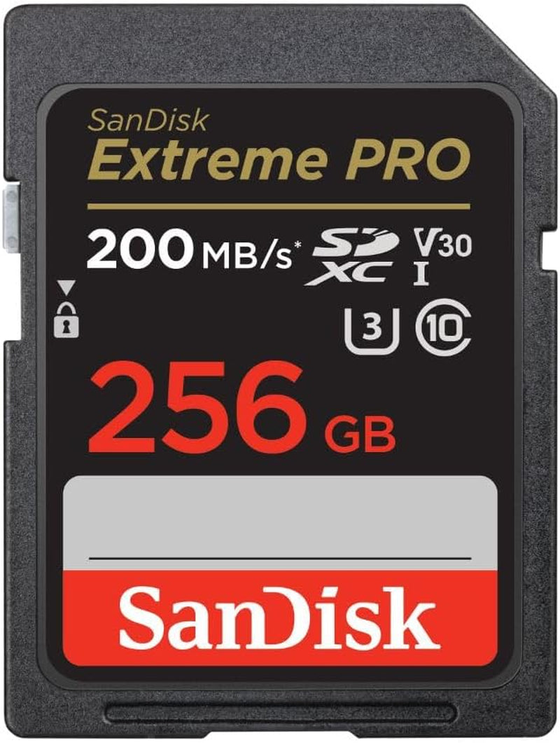 256GB Extreme PRO SDXC UHS-I Memory Card - C10, U3, V30, 4K UHD, SD Card - SDSDXXD-256G-GN4IN, Dark Gray/Black