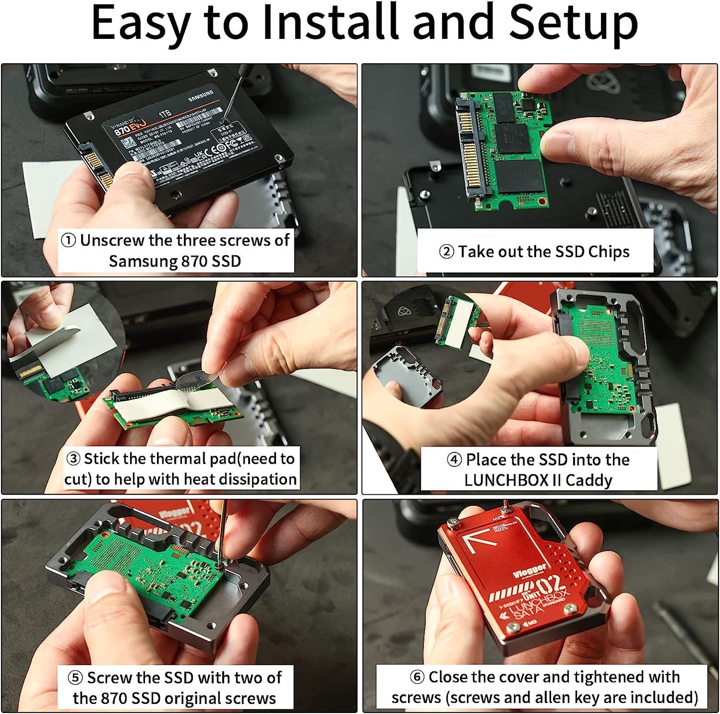 Lunchbox II Red DIY Metal Case for DIY SSD for Atomos Ninja V,V+, Ninja Flame, Ninja Inferno, and Shogun Inferno