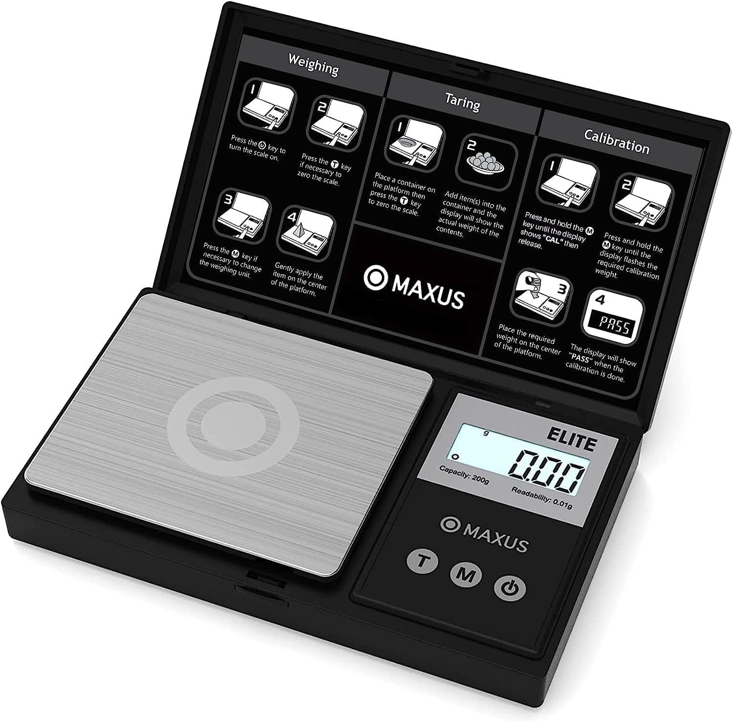 Precision Pocket Scale 500G X 0.01G, Digital Gram Scale with Tray, Small Food Scale, Jewelry Scale, Ounces Grains Scale with Backlit LCD