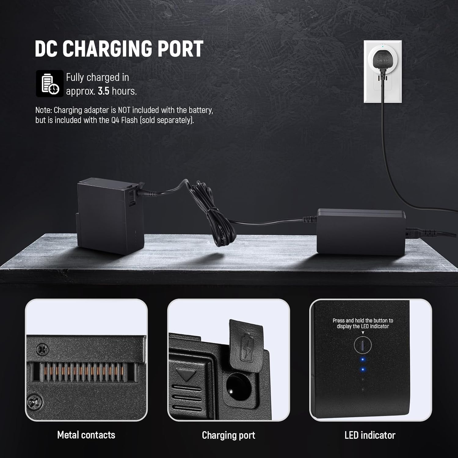 Q4 Battery Pack 21.6V/2800Mah Lithium Rechargeable Battery Replacement Only Q4 Studio Flash Strobe Light, NB-Q4