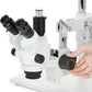 - SM-4NTP 7X-45X Simul-Focal Stereo Lockable Zoom Microscope on Dual Arm Boom Stand