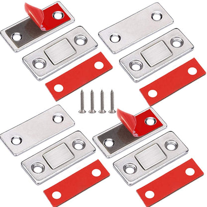 Cabinet Magnetic Catch  4 Pack Ultra Thin Cabinet Door Magnetic Catch for Drawer Magnets Adhesive Cabinet Latch Magnetic Closures for Kitchen Closet Door Closing Magnetic Door Catch Closer