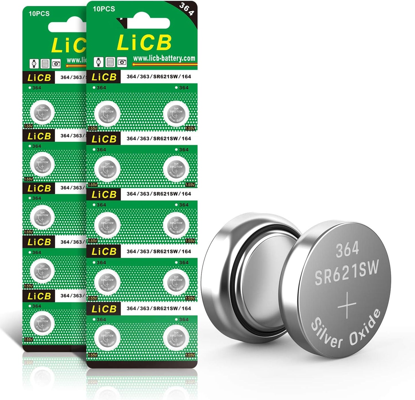 20 Pack SR621SW 364 164 363 AG1 Battery 1.5V Button Cell Watch Batteries