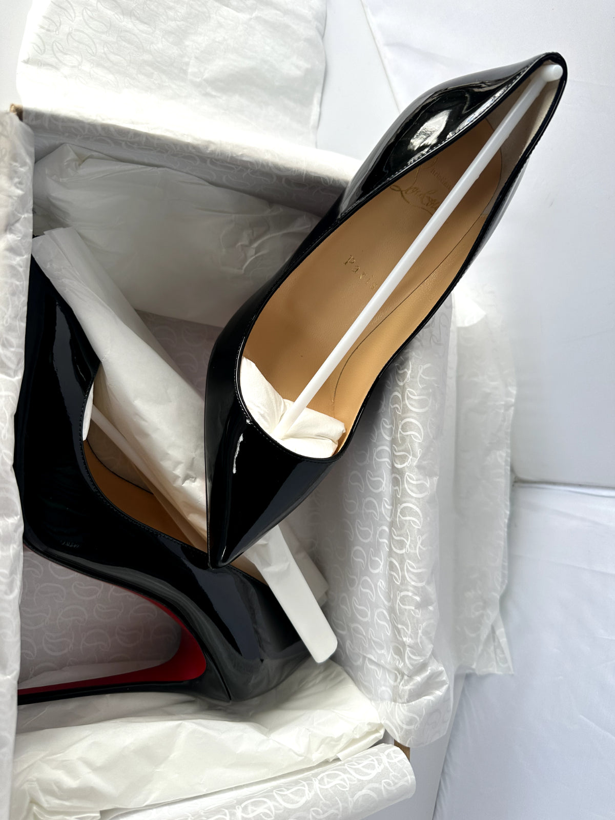 New Christian Louboutin Shoes so Kate 120MM Pumps Size 39 Black Patent Leather