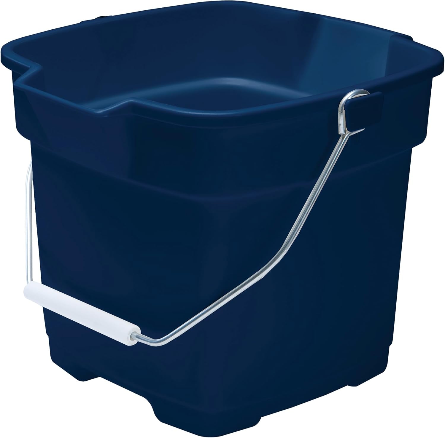 Roughneck Square Bucket 12-Quart Blue Sturdy Pail Bucket Organizer Household Cleaning Supplies Projects Mopping Storage Comfortable Durable Grip Pour Handle