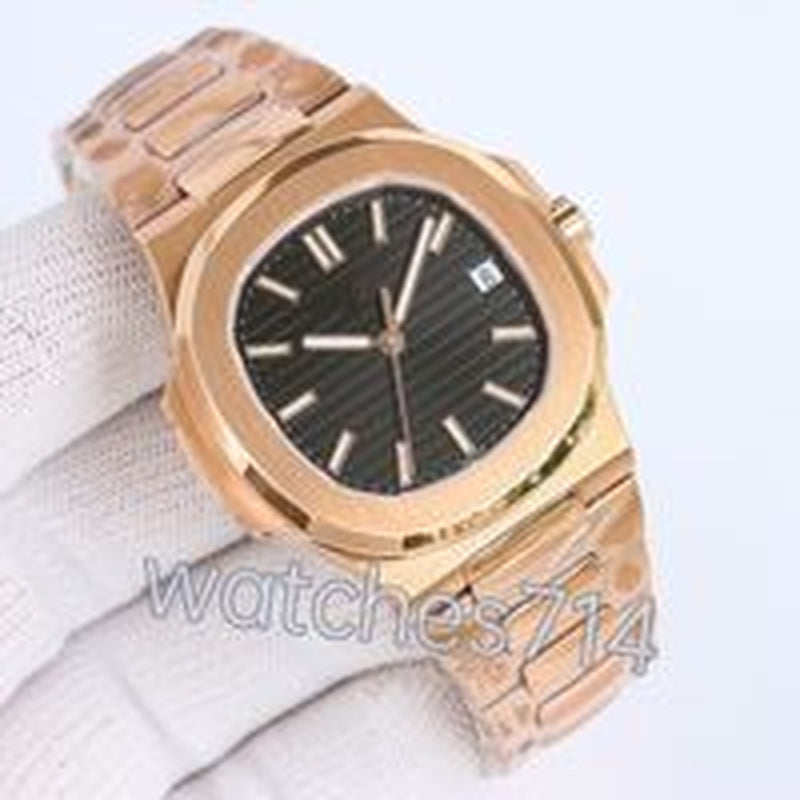 Mens Watch Top Super Quality PP 5711/CAL A324SC Automatic Mechanical Watch 3K Factory Rose Godl Ultrathin Thickness 904L Stainless Sapphire Waterproof 100M with Box