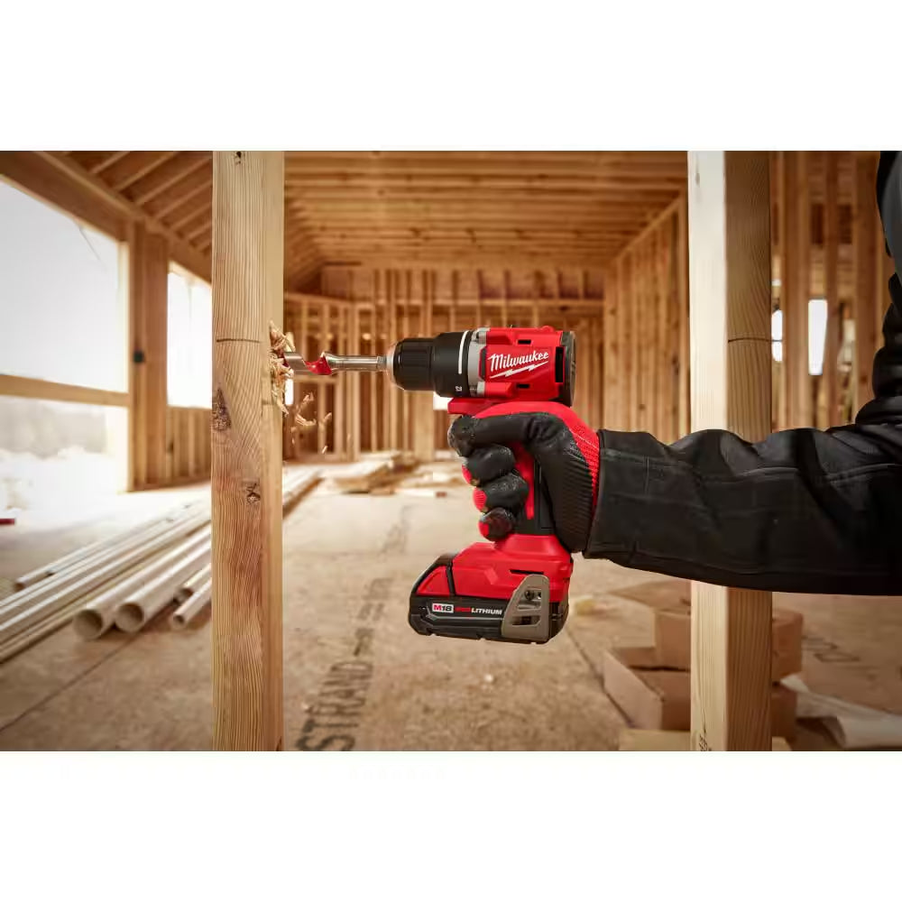 M18 18V Lithium-Ion Brushless Cordless Compact Drill/Impact Combo Kit (2-Tool) W/(2) 2.0 Ah Batteries, Charger & Bag