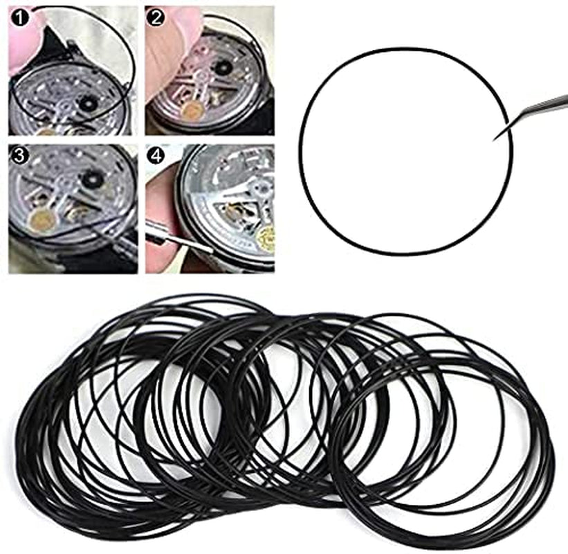 Watch O Ring Back Gasket Rubber Seal Washers Set Watch Gaskets Kit Replacement Watch Back O-Ring (0.9MM(31MM-40MM))