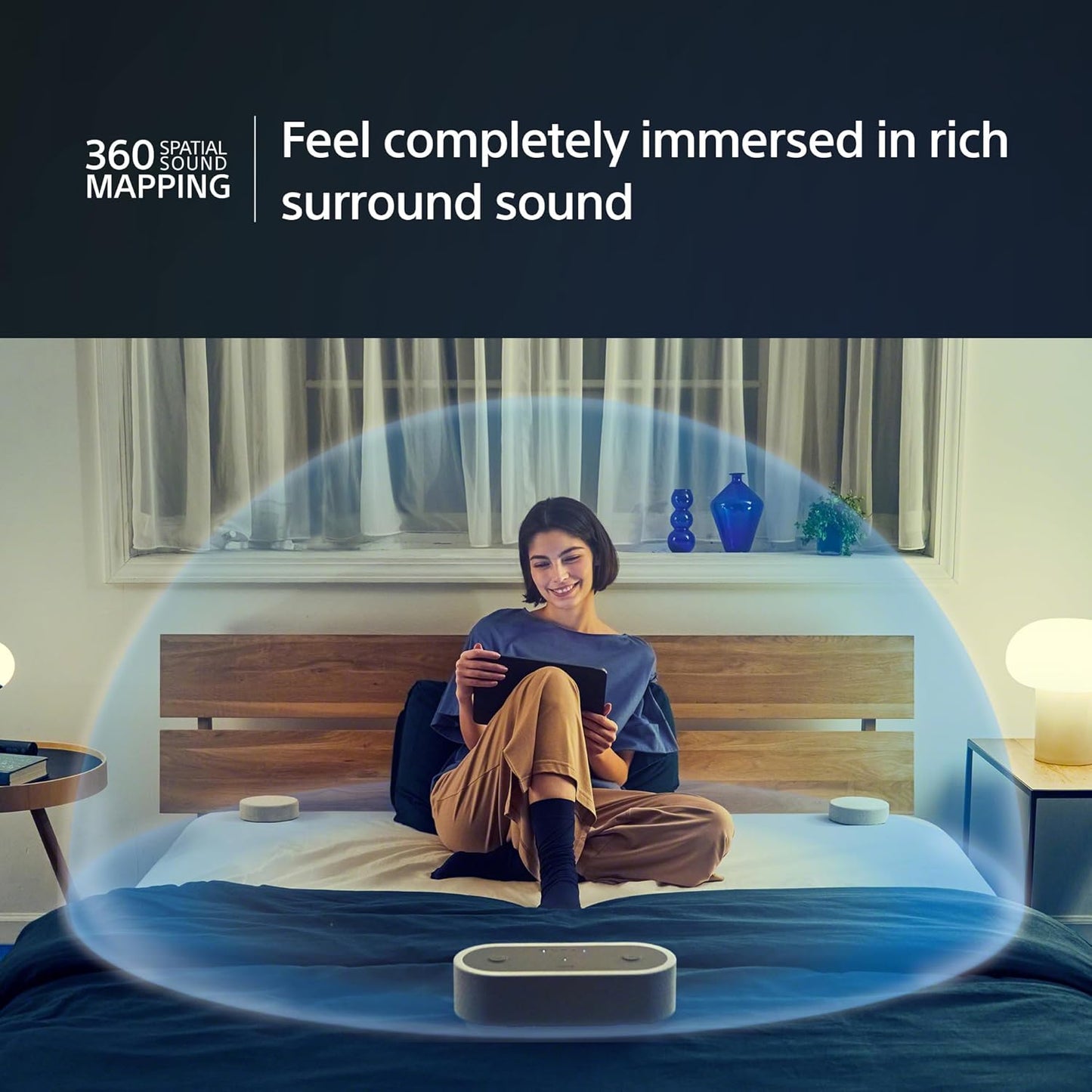 HT-AX7 Portable Theater System for Tablet, Phone, Laptop, Projector - Cinematic Surround Sound Speaker - 30H Battery - Easy Bluetooth Connection