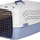 - 2-Door Top-Load Hard-Sided Dogs, Cats Pet Travel Carrier, Gray & Blue, 22.8"L X 15.0"W X 13.0"H