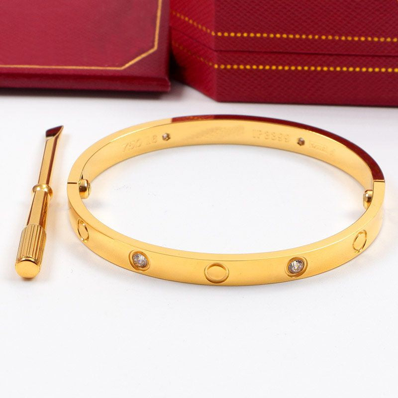 Red Box Luxury Bracelets Bangles for Women Men Rose Gold Silver 4 CZ Titanium Steel Screw Designer Fashion Bracelets Jewelry High Quality Love Bracelet