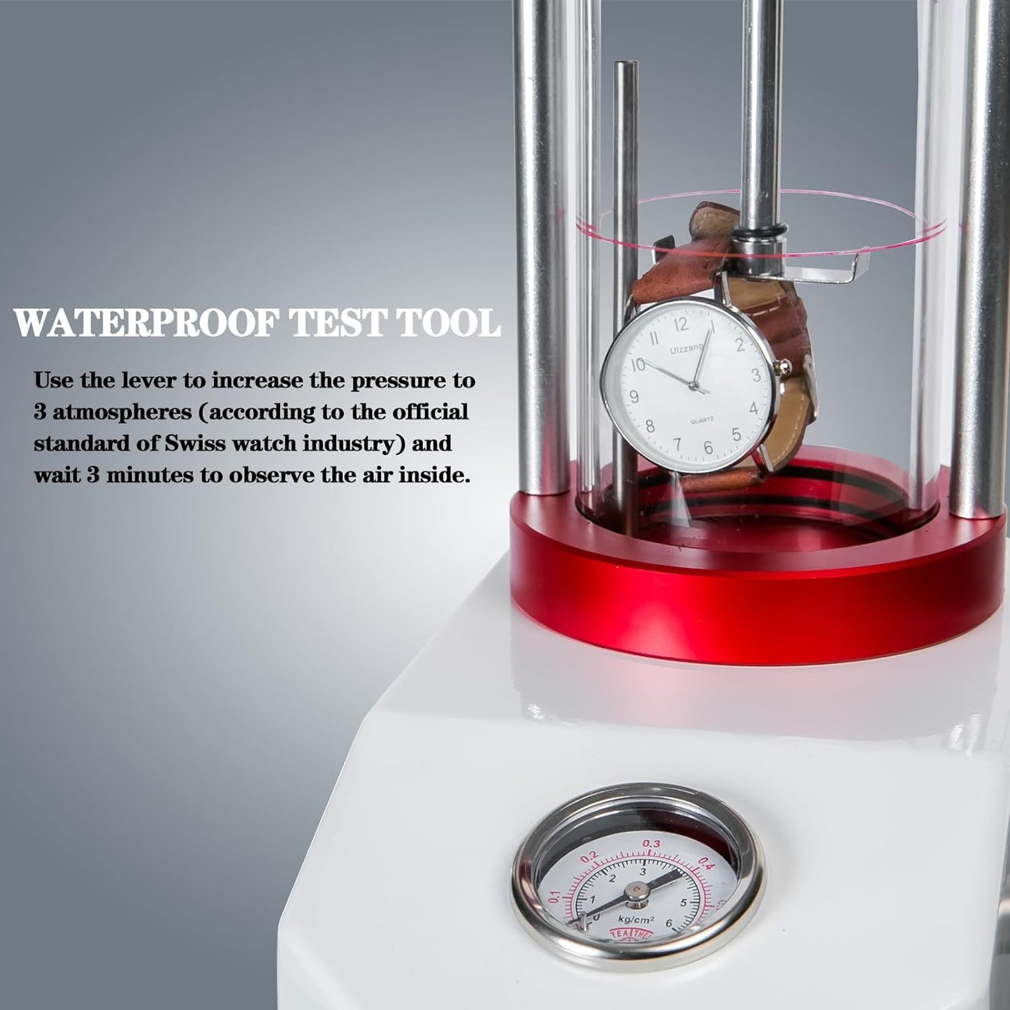 Watch Repair Waterproof Tester，Watch Waterproof Test Tool，Watch Waterproof Test Machine，Case Resistance Pressure Tester for Testing Watch Cases，Gifts for Watch Watchmakers or Watch Repairs