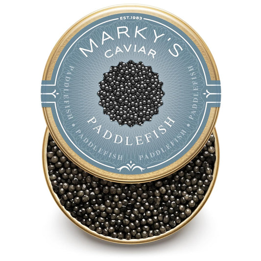 Paddlefish Black American Caviar - 3.5 Oz / 100 G - Premium Malossol Black Roe - GUARANTEED OVERNIGHT