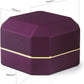 Luxury Ring Box, Square Velvet Wedding Ring Case Jewelry Gift Box with LED Light for Proposal Engagement Wedding, Purple