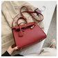 Women'S Genuine Leather Solid Print Shoulder Strap Crossbody Handbag, Red