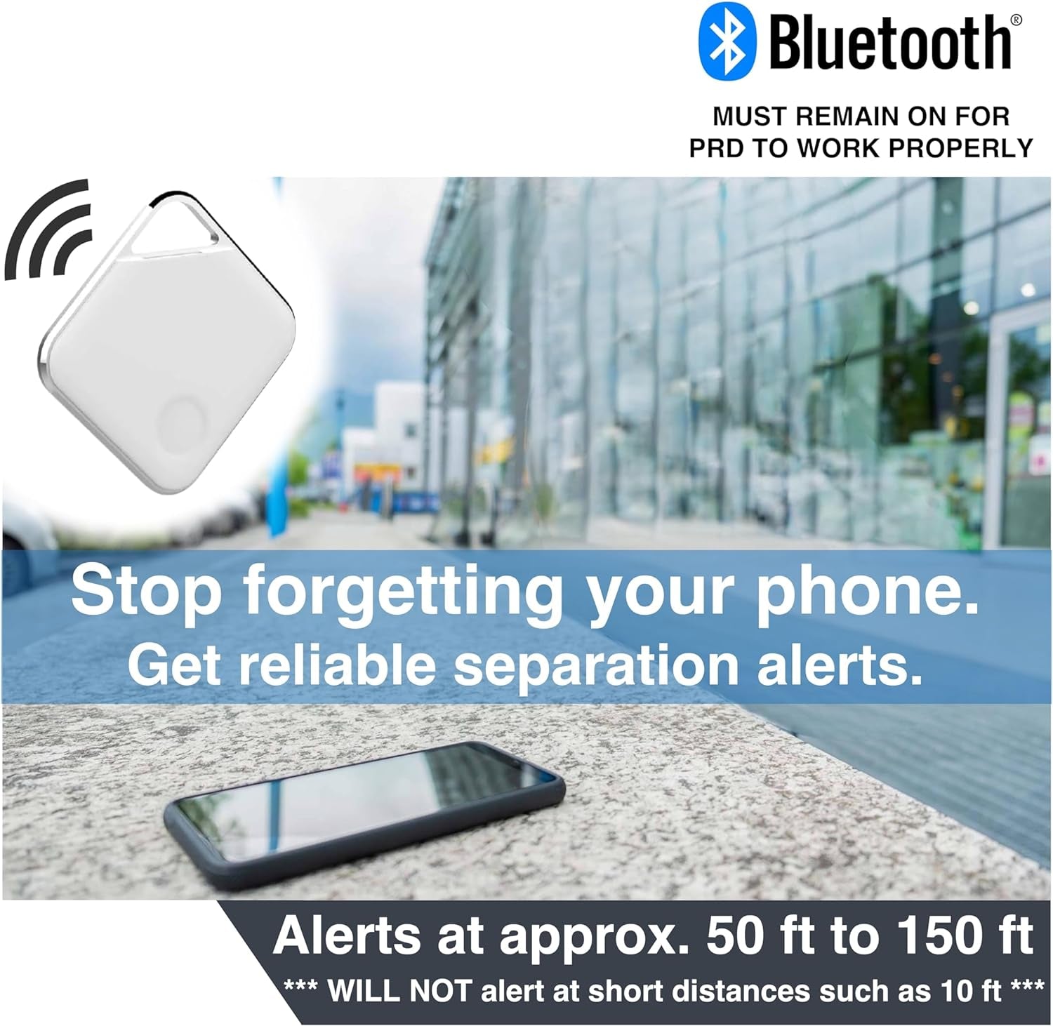 Prox PRD - Phone Separation Alert Device | Stop Forgetting or Leaving Phone behind at Home, Work, Restaurant, or Car | Proximity Alert Notification Approx 50-150Ft | Stay Connected | No Subscription