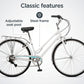 Wayfarer Hybrid Bike, 700C Mens and Womens Bike, 7-Speed Hybrid Bicycle, Retro Steel Frame, Front and Rear Linear Pull Brakes, Fenders, Cargo Space, Adult Bicycle