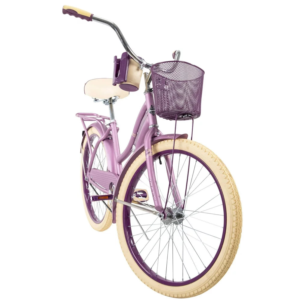 24" Nel Lusso Girls' Cruiser Bike, Purple Satin, Age 12+ Years