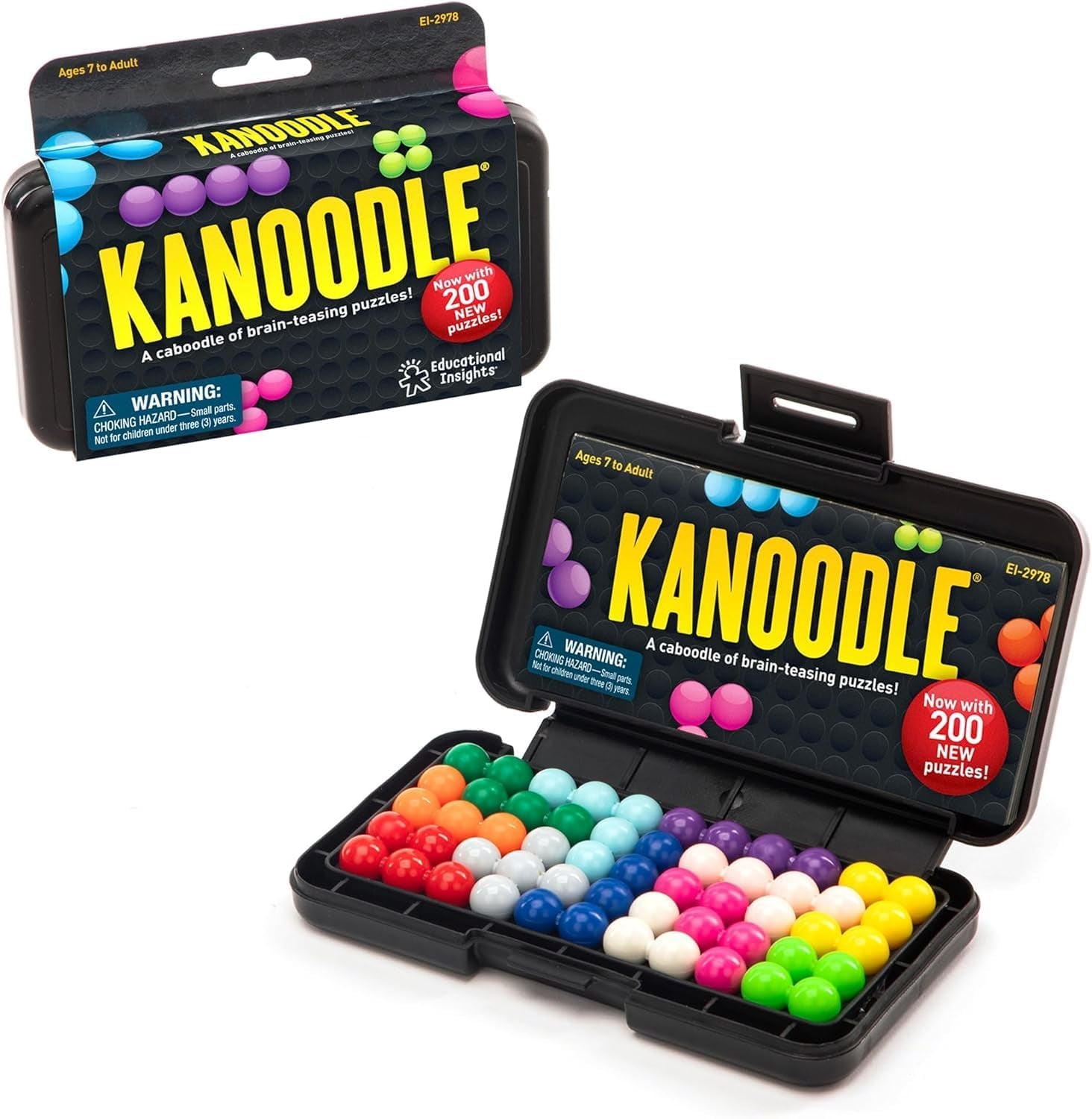 Kanoodle 3D Brain Teaser Puzzle for Ages 7+ Brain Games for Kids and Adults, Travel Games, Stocking Stuffers for Kids, Teens and Adults