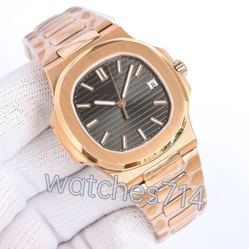 Mens Watch Top Super Quality PP 5711/CAL A324SC Automatic Mechanical Watch 3K Factory Rose Godl Ultrathin Thickness 904L Stainless Sapphire Waterproof 100M with Box