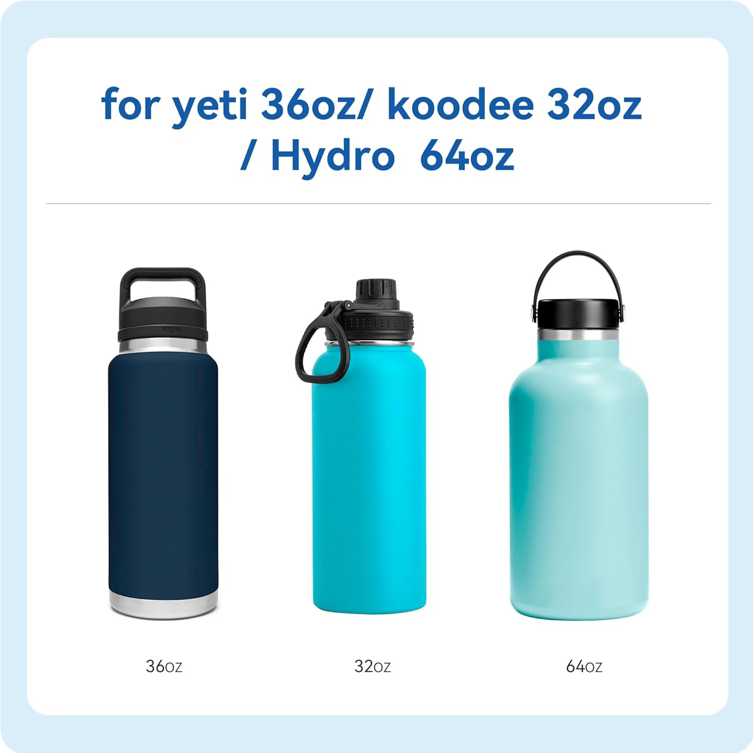 Silicone Bottom Protectors for Hydro Flask 60 Oz, Yeti 36 Oz, CIVAGO 32/40 Oz, IRON FLASK 32/40 Oz, Non-Slip Rubber Bottom Protectors (6 Pack 2.95" 75Mm)