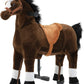 Ride on Horse for Kids, (41.33'' Height) Horse Ride on Toy, Riding Horse Rider Mechanical Walking Action Plush Animal for 7 Years Old to Adult, No Battery or Electricity, Max Load 187 LBS - BK