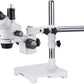 SM-3T Professional Trinocular Stereo Zoom Microscope, Wh10X Eyepieces, 7X-45X Magnification, 0.7X-4.5X Zoom Objective, Ambient Lighting, Single-Arm Boom Stand