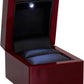 Cherry Ring Box with Light - Unique LED Engagement Ring Box for Proposal Ring or Special Occasions (Mahogany/Black Insert)