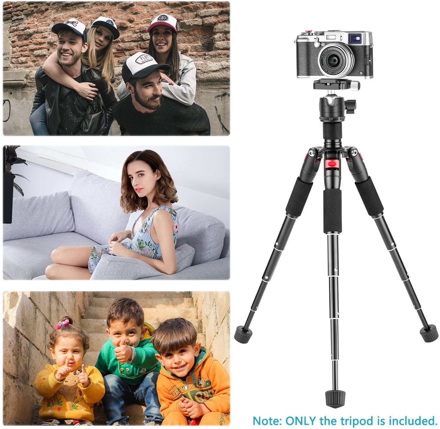 Portable Desktop Mini Tripod Aluminum Alloy 20''/ 50Cm Desk Tripod with 360 Degree Ball Head, 1/4 Inch Quick Shoe Plate for DSLR Camera Video Camcorder, Load up to 11 Pounds/5 Kilograms