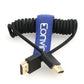 2.1 HDMI 8K HDMI to HDMI Cable High Speed Thin HDMI Male to Male Extender Coiled Cable for Atomos Ninja V, Sony A7Siii, Portkeys BM5 Monitor (HDMI-HDMI, Black Braided Coiled Cable)