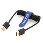 2.1 HDMI 8K HDMI to HDMI Cable High Speed Thin HDMI Male to Male Extender Coiled Cable for Atomos Ninja V, Sony A7Siii, Portkeys BM5 Monitor (HDMI-HDMI, Black Braided Coiled Cable)