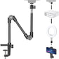 Webcam Stand Camera Mount with Phone Holder, 22 Inch Foldable Flexible Gooseneck Cell Phone Clamp & Table Projector Mount, for Logitech C922 C930E C920S C920 C960 Brio 4K, Gopro Hero 8 7 6 5