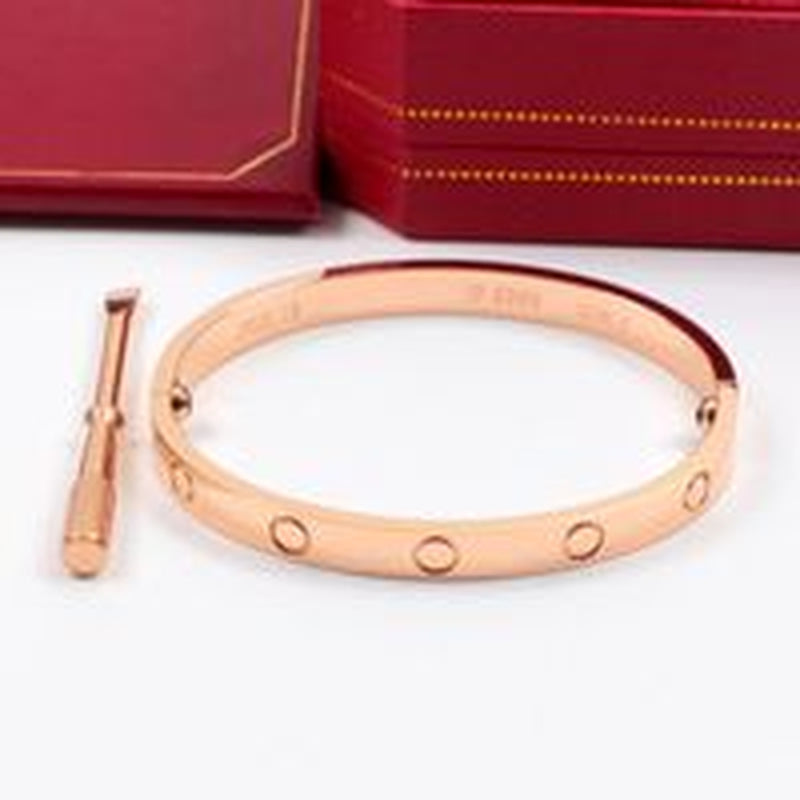 Red Box Luxury Bracelets Bangles for Women Men Rose Gold Silver 4 CZ Titanium Steel Screw Designer Fashion Bracelets Jewelry High Quality Love Bracelet