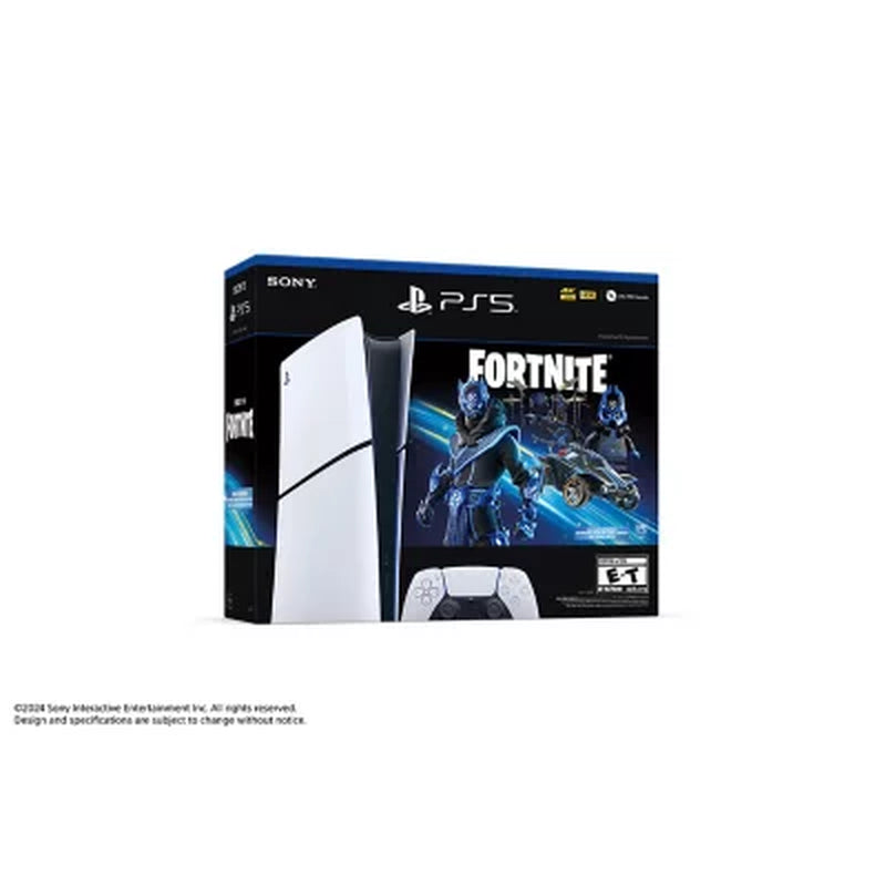 Sony Playstation 5 Console Slim Digital Edition, Fortnite Cobalt Star Bundle, 1TB