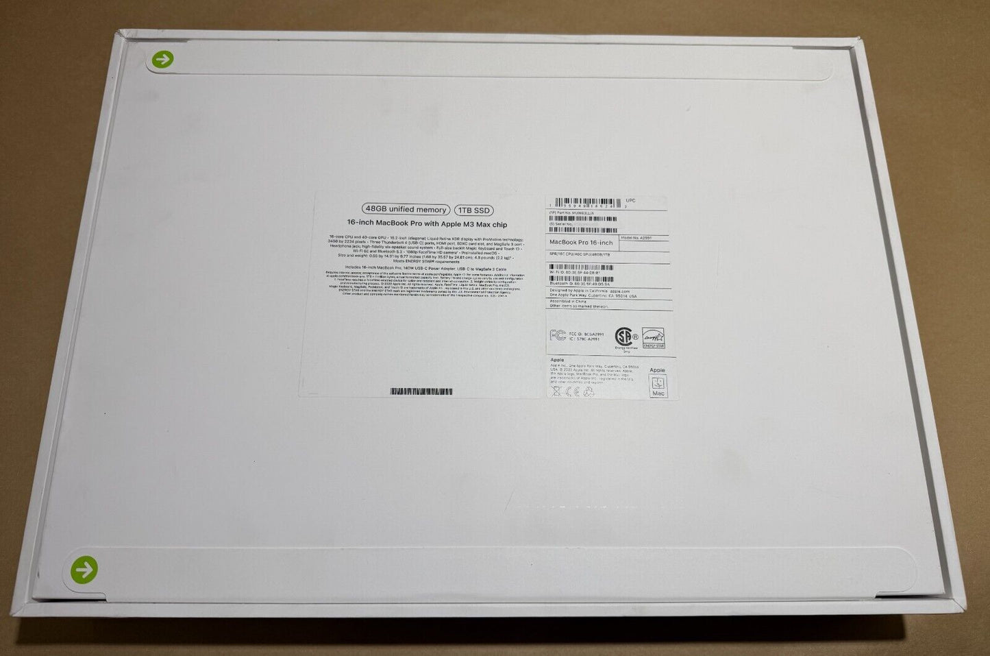 Apple Macbook Pro 16" (1TB SSD, M3 Max, 48GB) - Space Black (MUW63) SEALED